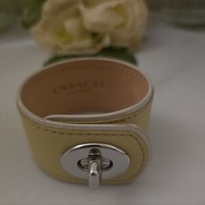 Coach Yellow Leather Bracelet with Silver Clasp